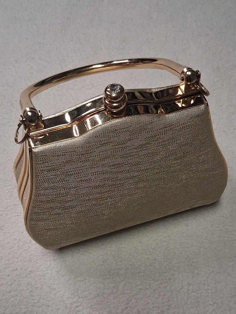 Gold Evening Handbag with Top Handle